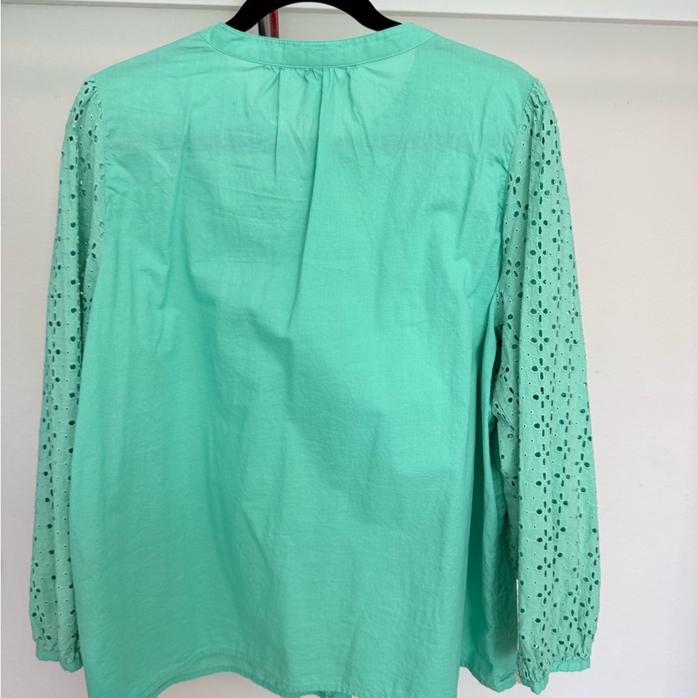 J. Crew Coral and Green Eyelet Blouses Bundle - Picture 4 of 10